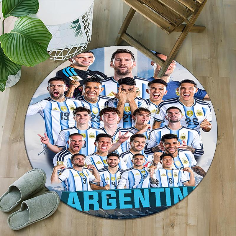 1pc M-Messi5 Carpet, Round Rug, Comfortable, Suitable for Entryways, Living Rooms, Office, And Bedrooms, Christmas Decoration
