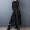 Plus Size High Waist Black Vintage Casual Spring Autumn Loose Long for Woman Skirts Womens Skirt