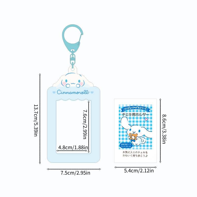 Cute Pvc Cartoon Keychain Holder With Photo Slot And Coin Pocket