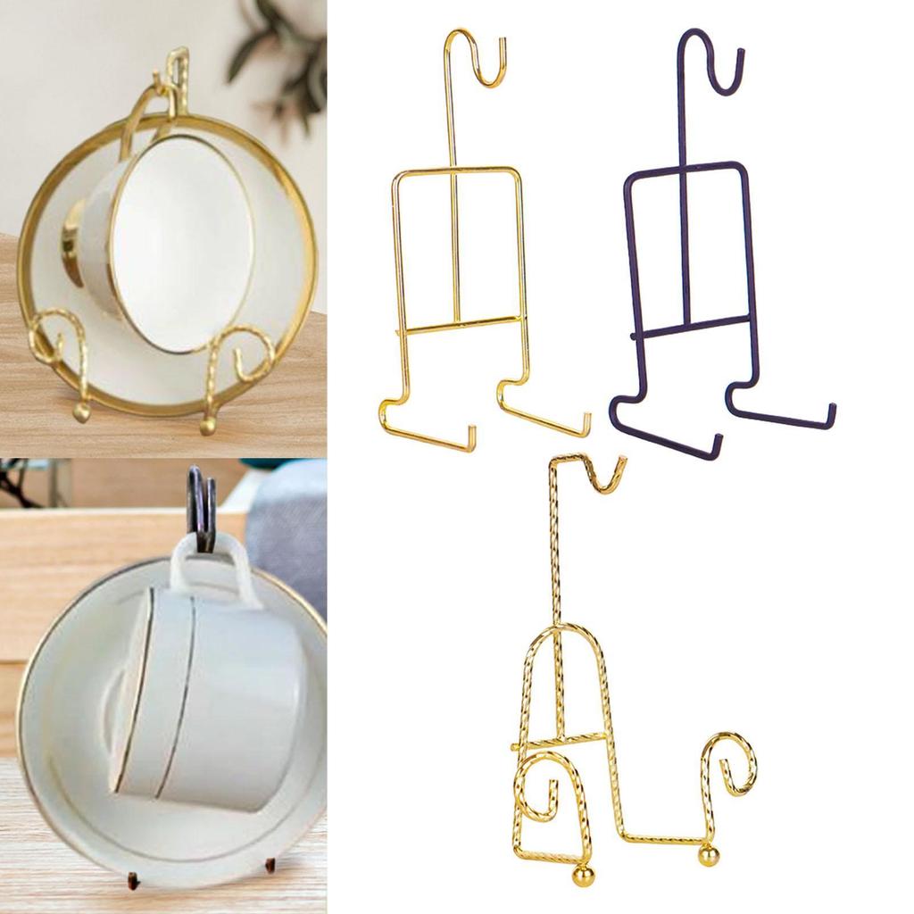 Tea Cup and Saucer Display Stand, Saucer Holder Desktop Coffee Mug Organizer for Bar,