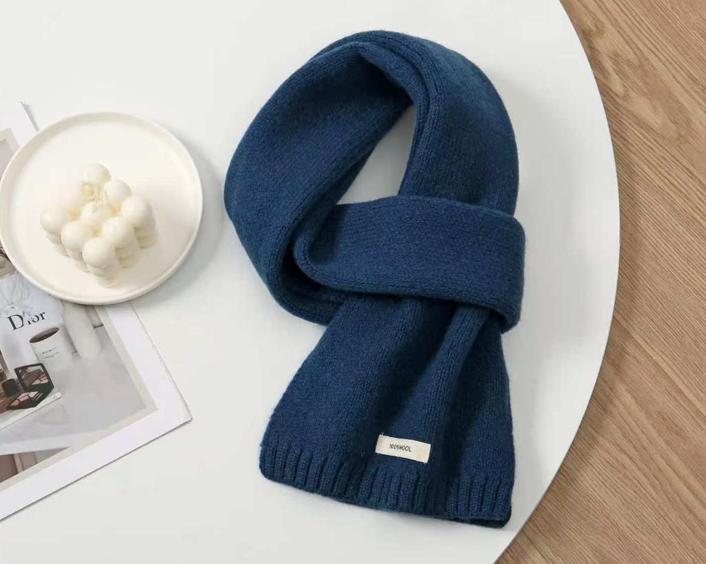 100% Australian Pure Wool Knitted Scarf For Women Men Autumn Winter Cashmere Couple Style Versatile Warm Neck Warmer Scarf