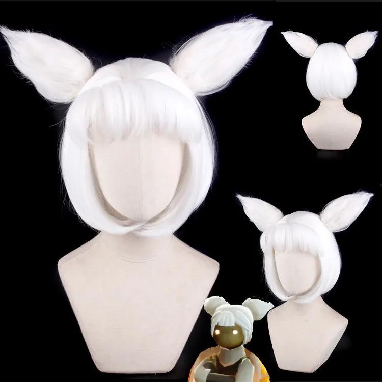 Sky Light Awaits Parrucca Personaggio Anime Cartone Animato Cosplay Lolita Capelli Bianchi Figli della Luce Daleth Costume di Halloween