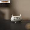 White Porcelain Ink Bamboo Three Legged Stove Incense Holder Diffuser Incense Burners Aromatherapy Censer Bedroom Craft Supplies