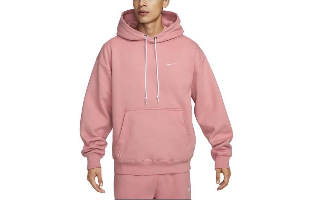 Nike Solo Swoosh Solid Color Hooded Drawstring Thickened And Fleece Lined Casual Long Sleeved Sweatshirt Men's DX1356-618