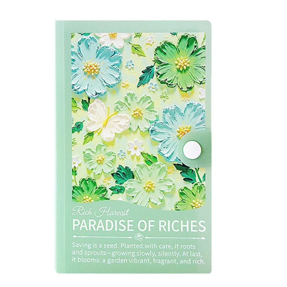 Save Money 100 Envelopes Money Saving Challenge A6 Oil Painting Reusable Savings Binder Large Capacity Portable зелёный 1230₽