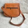 Boho Leather Crossbody Bag with Long Strap and Easy Push Clip Closure