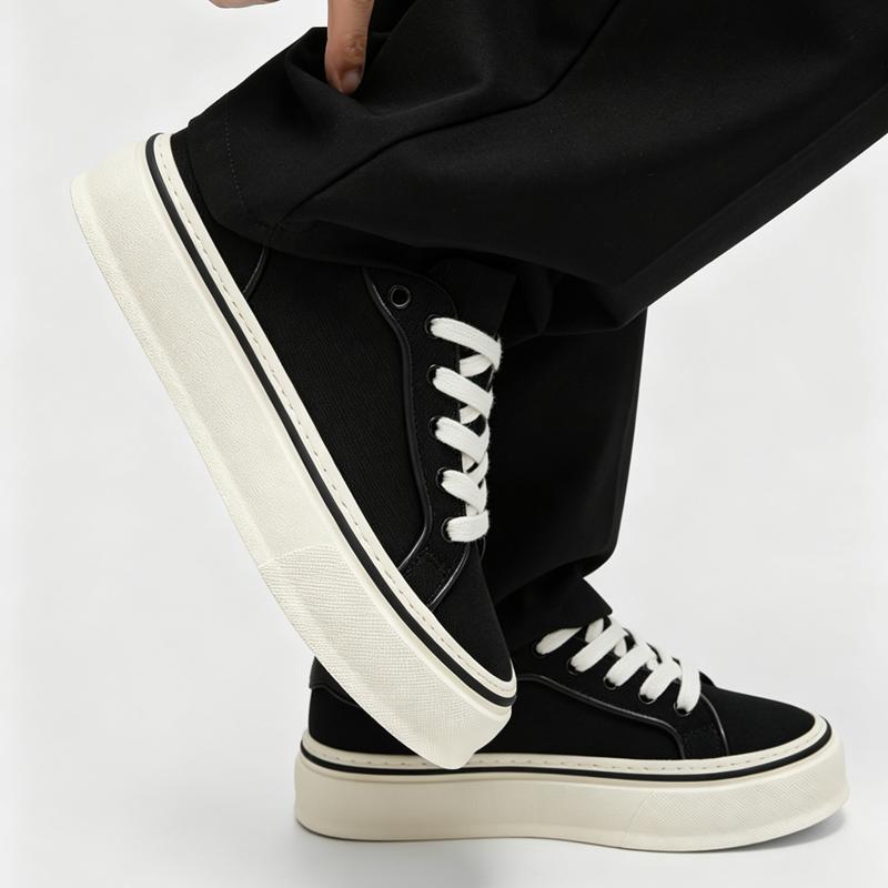 New Canvas Trendy Fashion Sports Breathable Thick Bottom Versatile Casual White Board Shoes Men'S Shoes