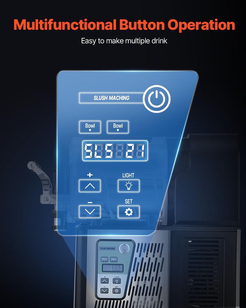 3Lx2 Tank Commercial Slushy Machine Margarita Smoothie Frozen Drink Maker
