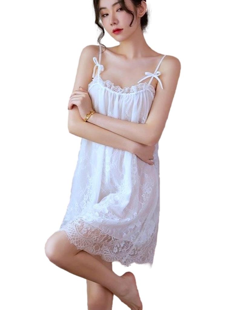 Sexy Lingerie Underwear Innerwear Babydoll Seductive Underwear Slip Half Slip One Piece Camisole Lace Negligee Nightwear Satin Cosplay Extreme Kinky