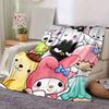 1pc Sanrio Cute Characters Home Decor Flannel Blanket: Perfect Gift for Bedroom, Living Room, Travel, Camping, Car, Beach, Office Nap, Ideal Sofa Blan