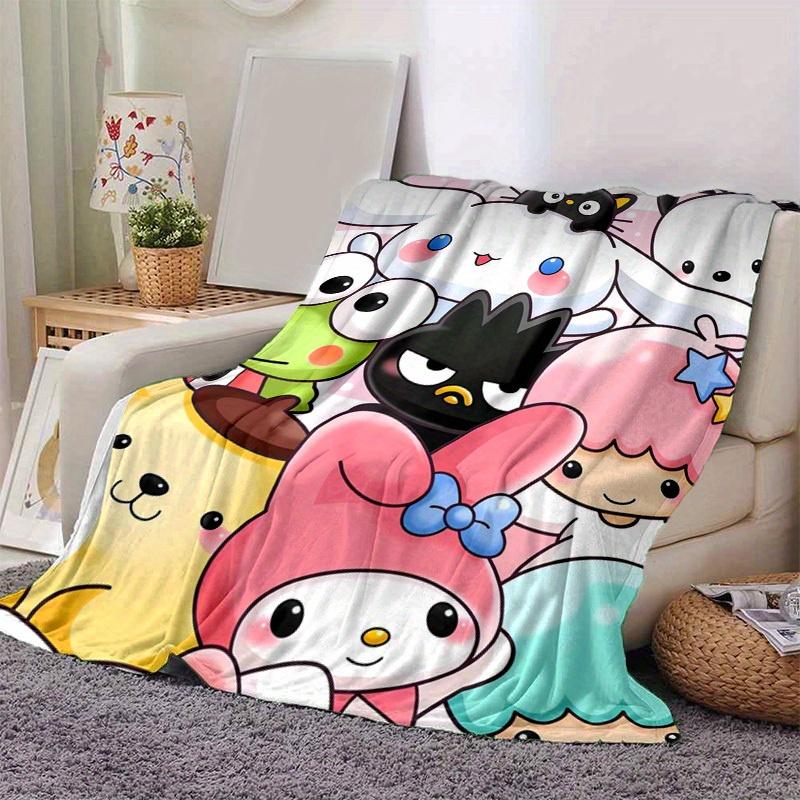 1pc Sanrio Cute Characters Home Decor Flannel Blanket: Perfect Gift for Bedroom, Living Room, Travel, Camping, Car, Beach, Office Nap, Ideal Sofa Blan