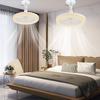 Ventilator de Plafon Inteligent 2 în 1 cu Lumină LED Silențios 30W E27 Dimmabil Lampă Ventilator cu Telecomandă Gură de Aer Reglabilă pentru Dormitor Living Bucătărie