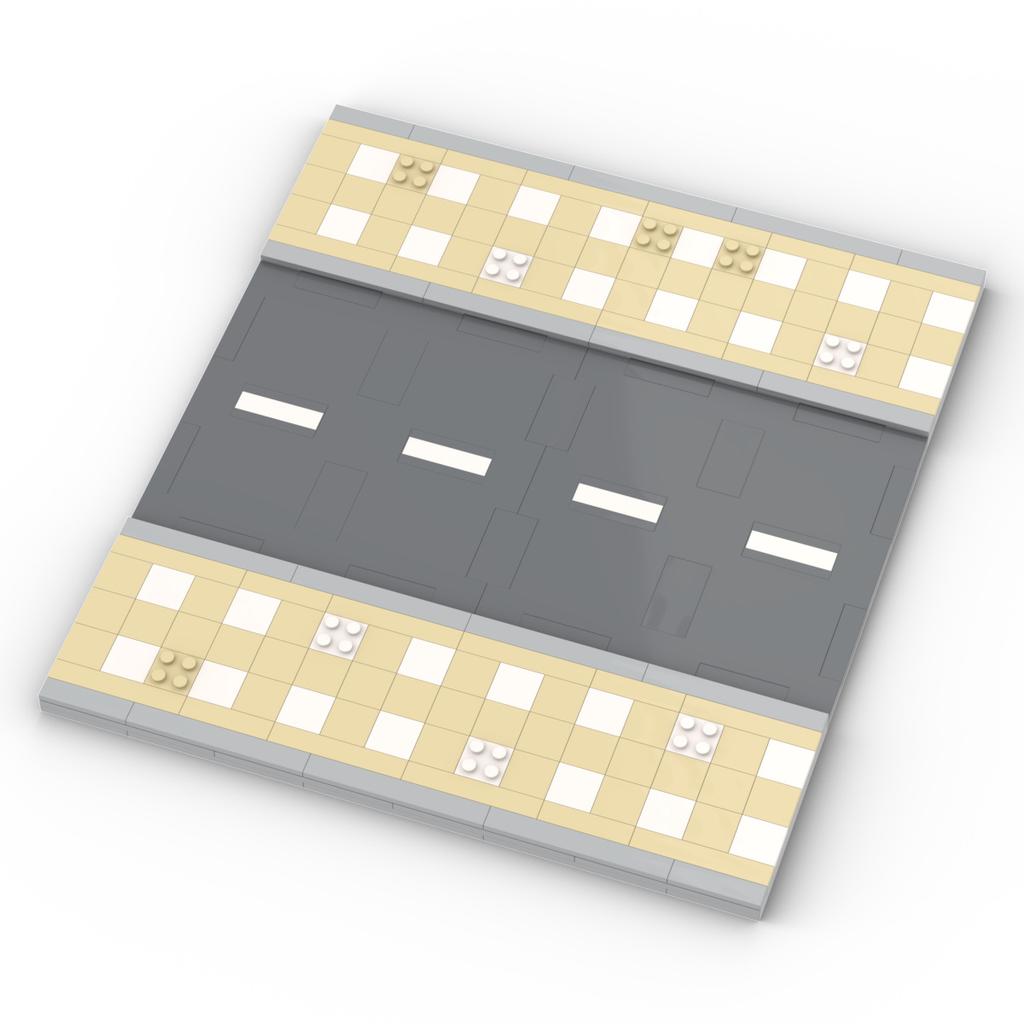 High-Quality Grey City Road Baseplate Building Blocks with Pedestrian Crossing Tiles Eds 60301 69915 71772