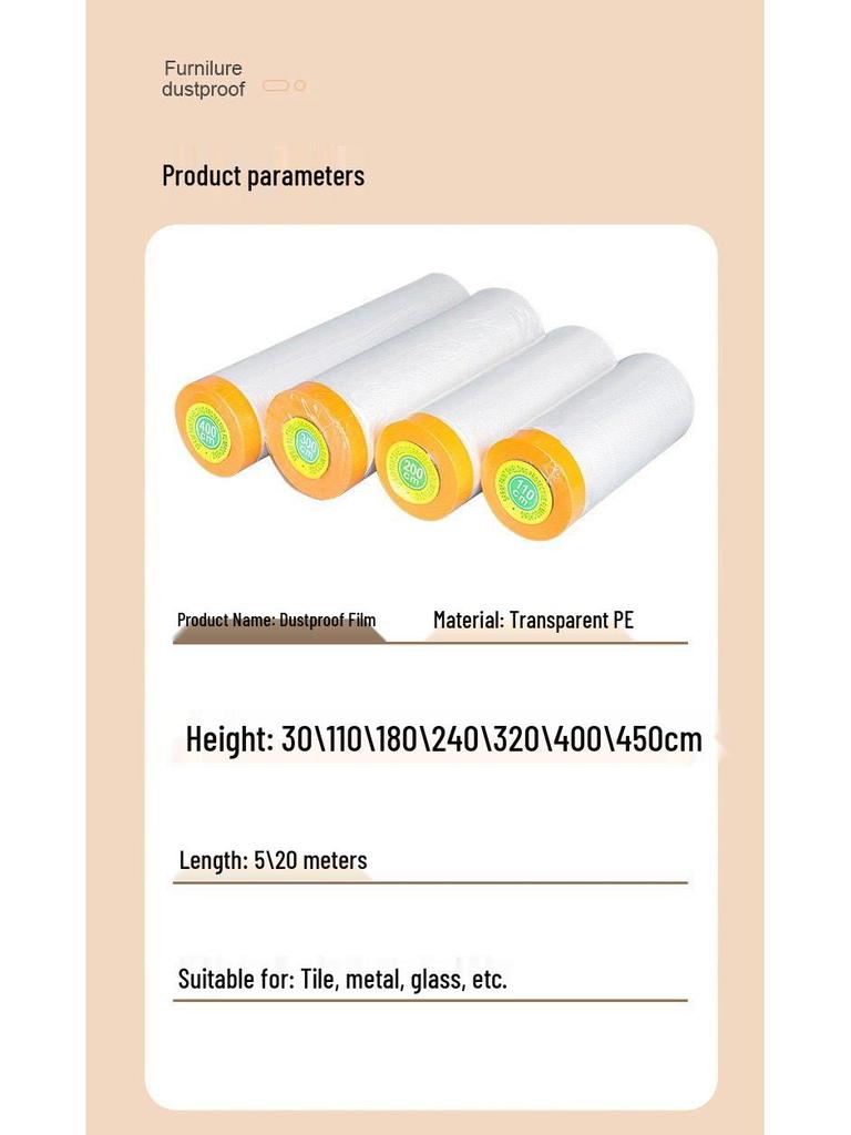 Transparent Dustproof Protective Film for Home Appliances and Furniture