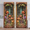 2pcs Rich Mushroom Forest Printed Curtain Farm Style for Home Decor - Rod Pocket Window Treatment for Bedroom, Office, Kitchen
