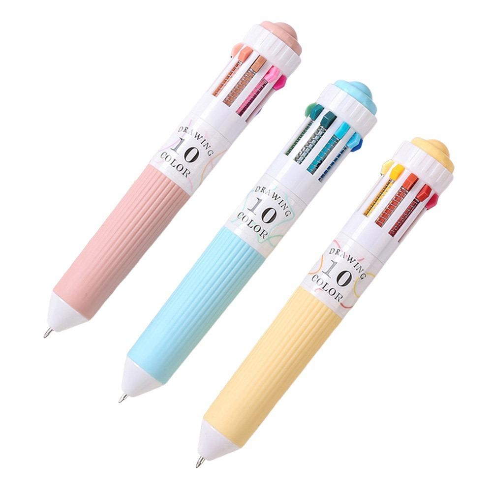 3Pcs/Box 10 Color Ballpoint Pens 0.8mm Multicolor Pens Colored Pens  for Painting Study Marking