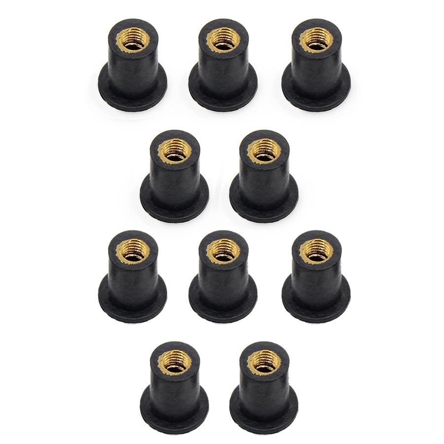 M5 Rubber WellNut 5mm Metric Motorcycle Windscreen Well Nut Wellnuts Brass NUTS 50 Pcs
