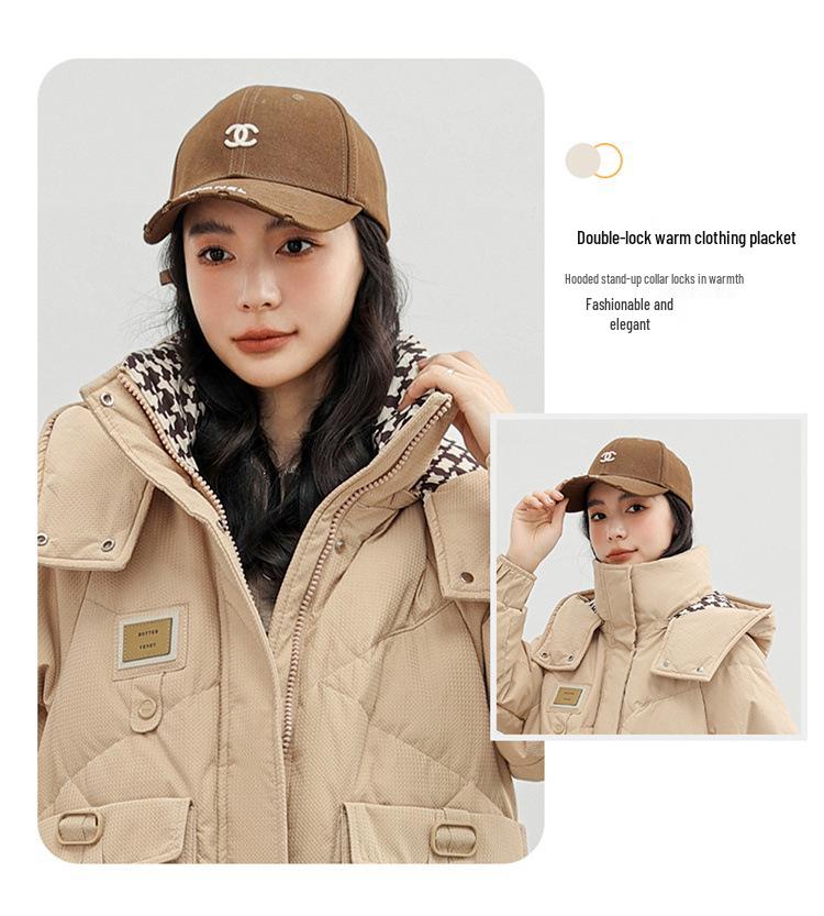 Graphene Maillard Women's Hooded Heated Mid-Length Winter Cotton Coat