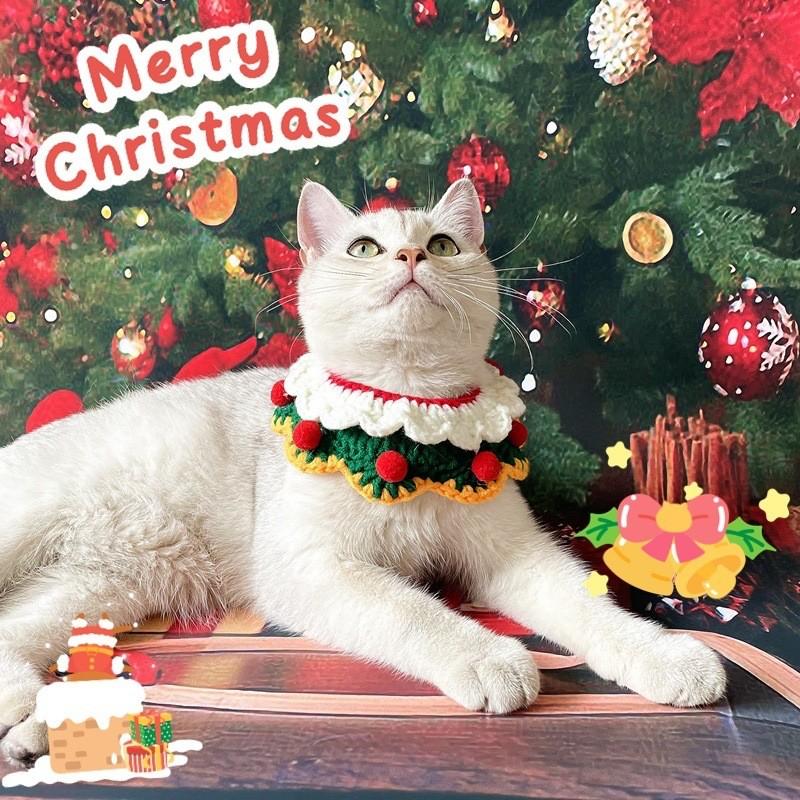 Dog Cat Collar Christmas Pet Knitted Scarf Necklace Bib Party Dress Up Gift