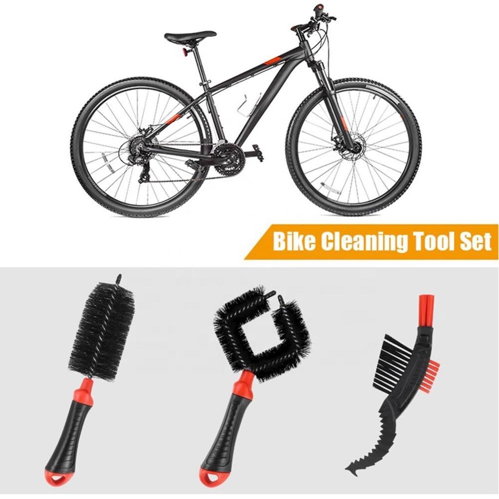 3pack Bike Scrubbers Quick Washing Brush Large Brush Chain Washer Small Brush for Maintenances Professional