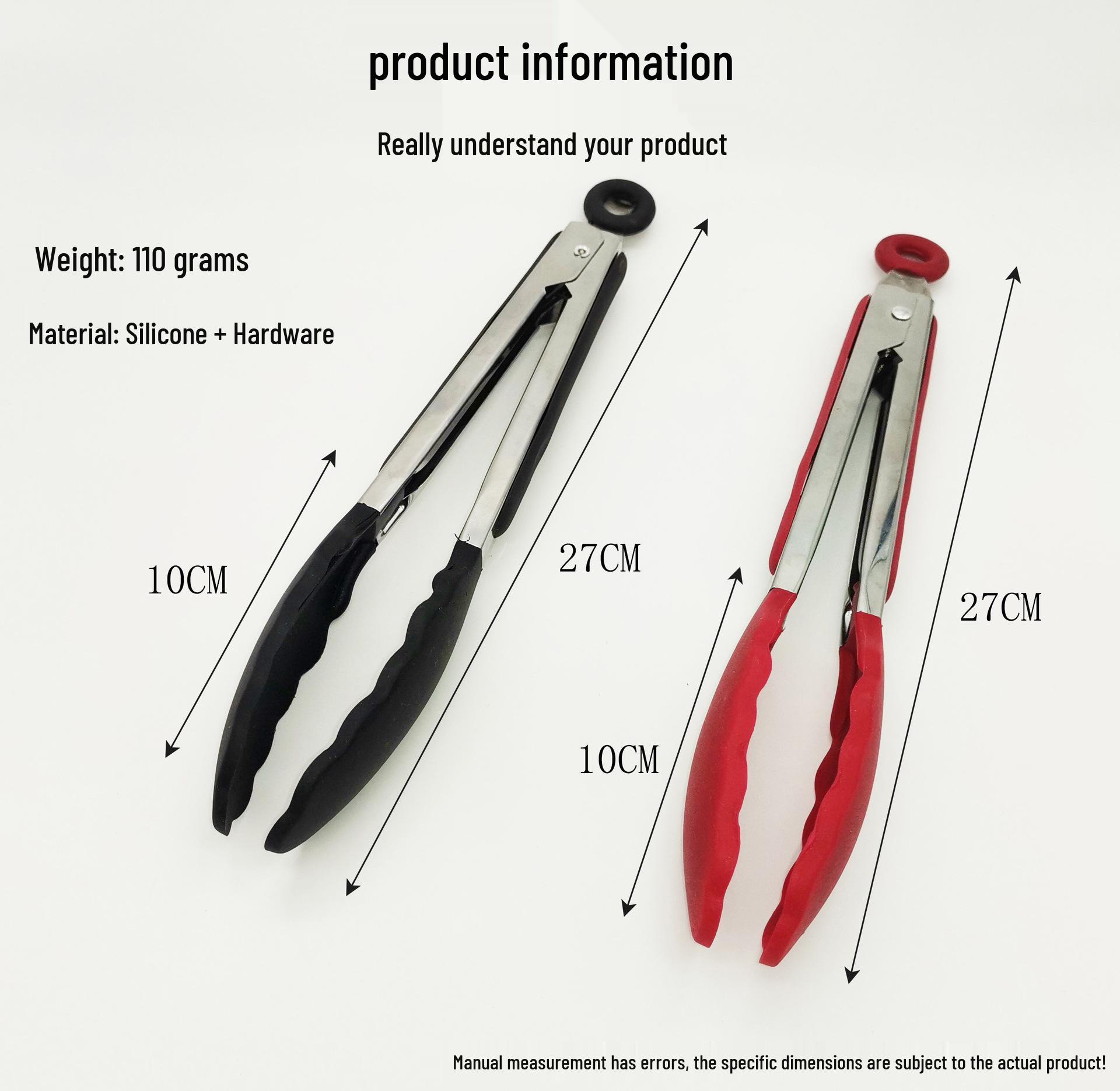 Silicone 9-inch High-Temp Resistant Non-slip BBQ & Baking Tongs