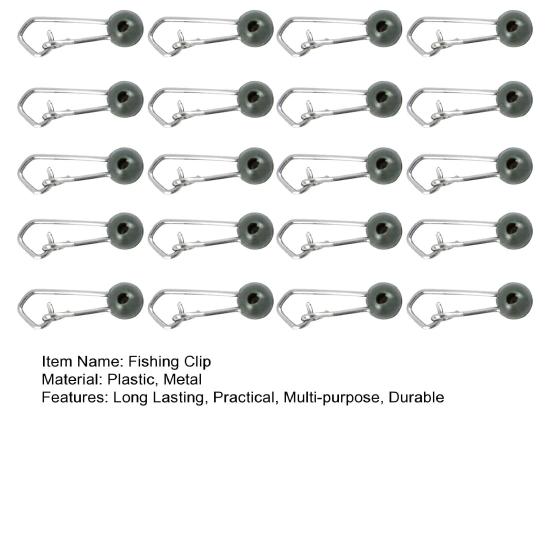 20Pcs Fishing Line Sinker Lock Snaps Fishing Clips Small Mini Design Easy To Carry Freshwater Stainless Steel Snaps Fishing Tackle