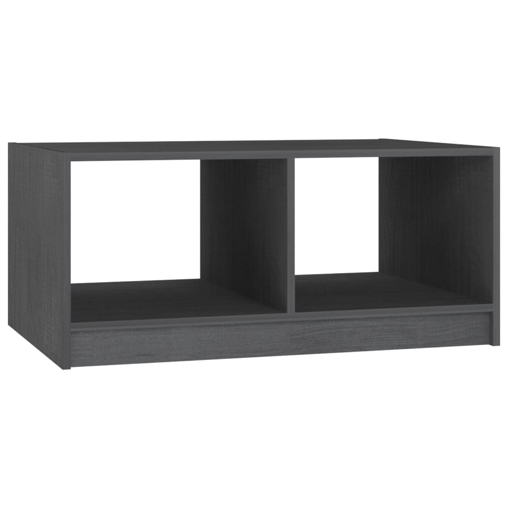Coffee Table Gray 75 X 50 X 33.5 Cm Solid Pine Wood
