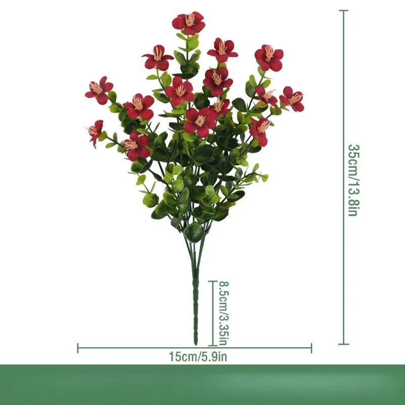3pcs Simulation Flower Plastic Eucalyptus Leaf Bouquet Restaurant Decoration Artificial Eucalyptus Green Plant Silk Fake Flowers