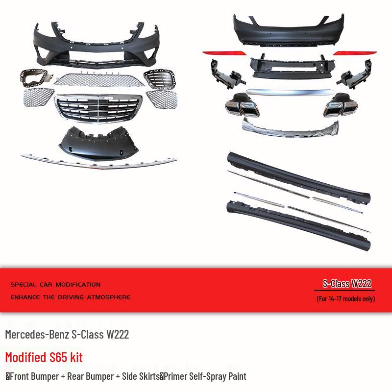 Mercedes W222 S-Class 14-17 AMG S65 Pre-Facelift Wide Body Kit: Front Bumper, Rear Bumper, Side Skirts