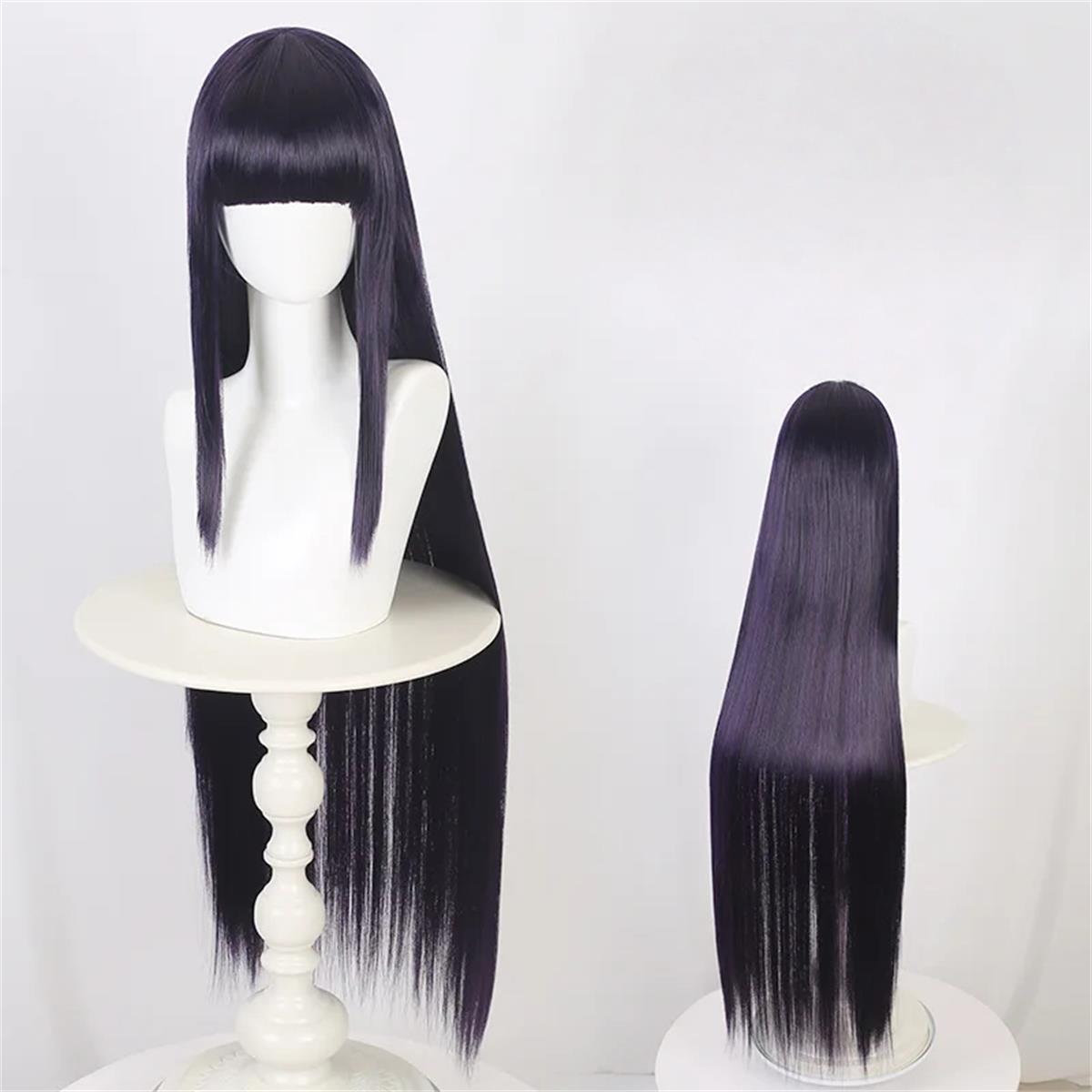 

Dark Purple Straight Long Straight Hair Synthetic Wig Anime Character Ichida cosplay Wig Anime Reality Show Wig