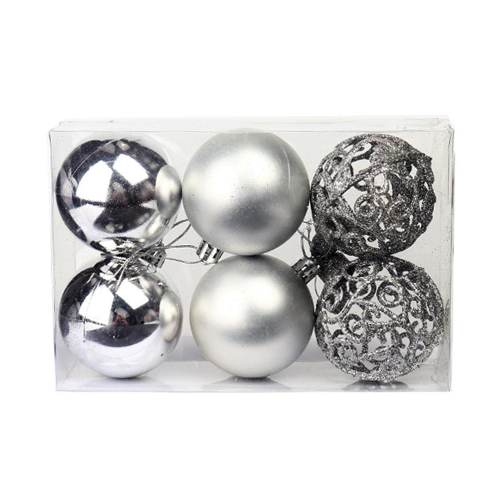 Christmas Balls, 6pcs 6cm/ 2.36inch Christmas Tree Ornaments Shatterproof Xmas Tree Baubles Christmas Ball Decorations for Home