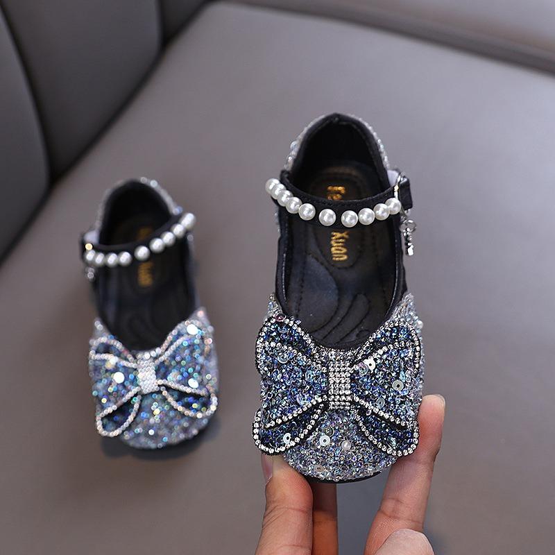 Autumn new style ladylike baby girl girls' princess rhinestone flat shoes, leather shoes, dance performance shoes