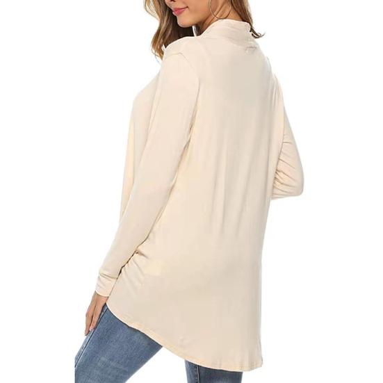 Women Coat Thin Soft Breathable Slim Fit Solid Color Friendly to Skin