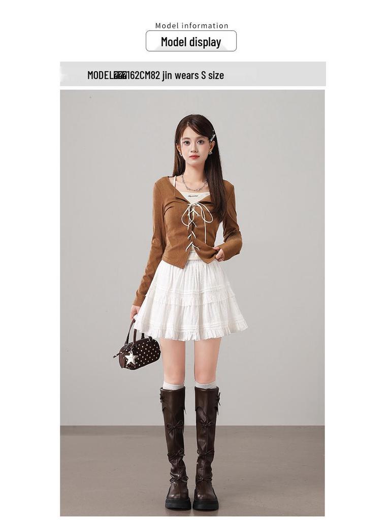 2025 Stylish Elastic Waist Jacquard Skirt - Fluffy Cake Design, Long Legs Effect, Versatile Slimming Short Skirt