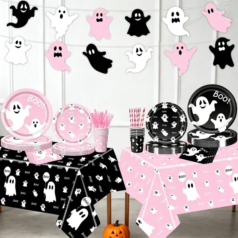 Dessert Table Paper Tableware Set with Plates Cups Napkins for Family Gathering Classroom Use and Meal Service