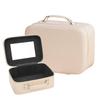 Siomlana Simplicity PU Makeup Box with Storage Large Makeup Large Cosmetic Vanity Cosmetic with Cosmetic Easy To For Travel Mirror, Case, Capacity,