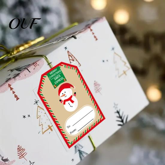 Present Sealing Stickers 250PCS/Roll Christmas Tags, Self Adhesive Labels with Writing Surface, Writable Seasonal Packaging for Decorative Envelopes