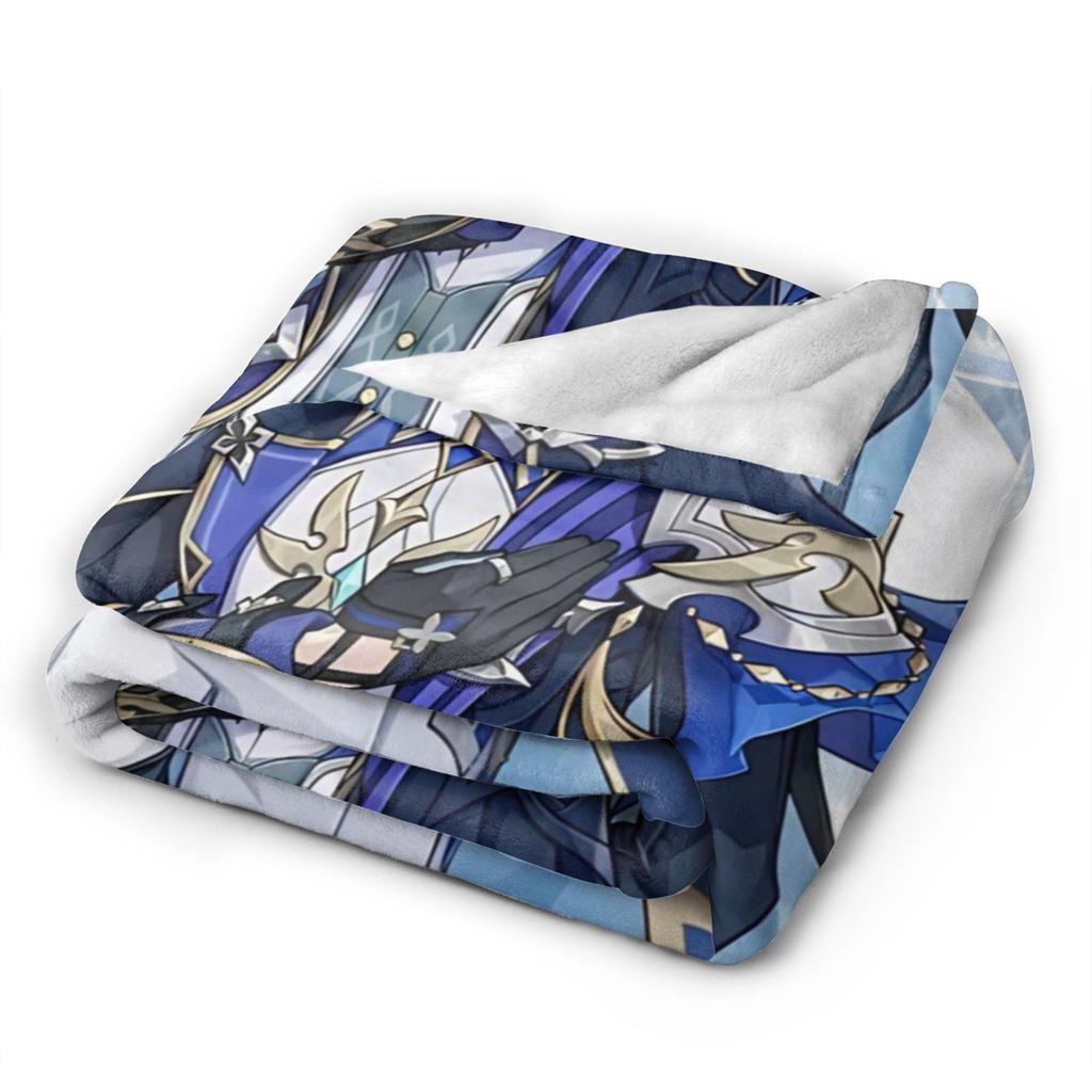 Lohen Anime Flannel Throw Blanket Genshins Impacts Blankets for Bedding Office Lightweight Thin Bed Rug