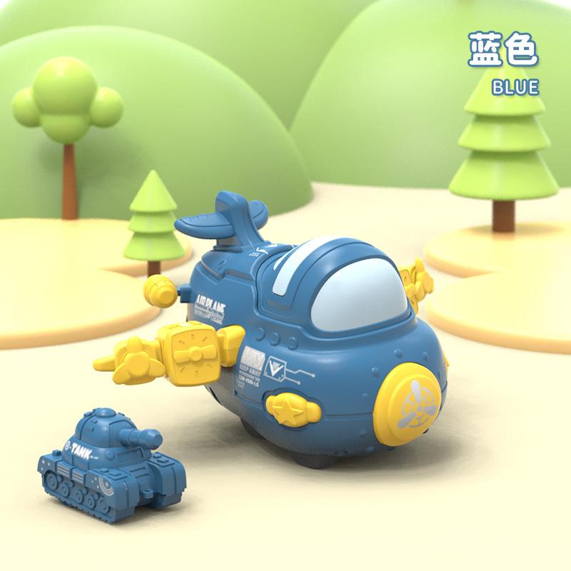 Collision Deformation Combat Military Aircraft, Children'S Toy Inertia Small Tank Car, Ejection Transport Aircraft Model
