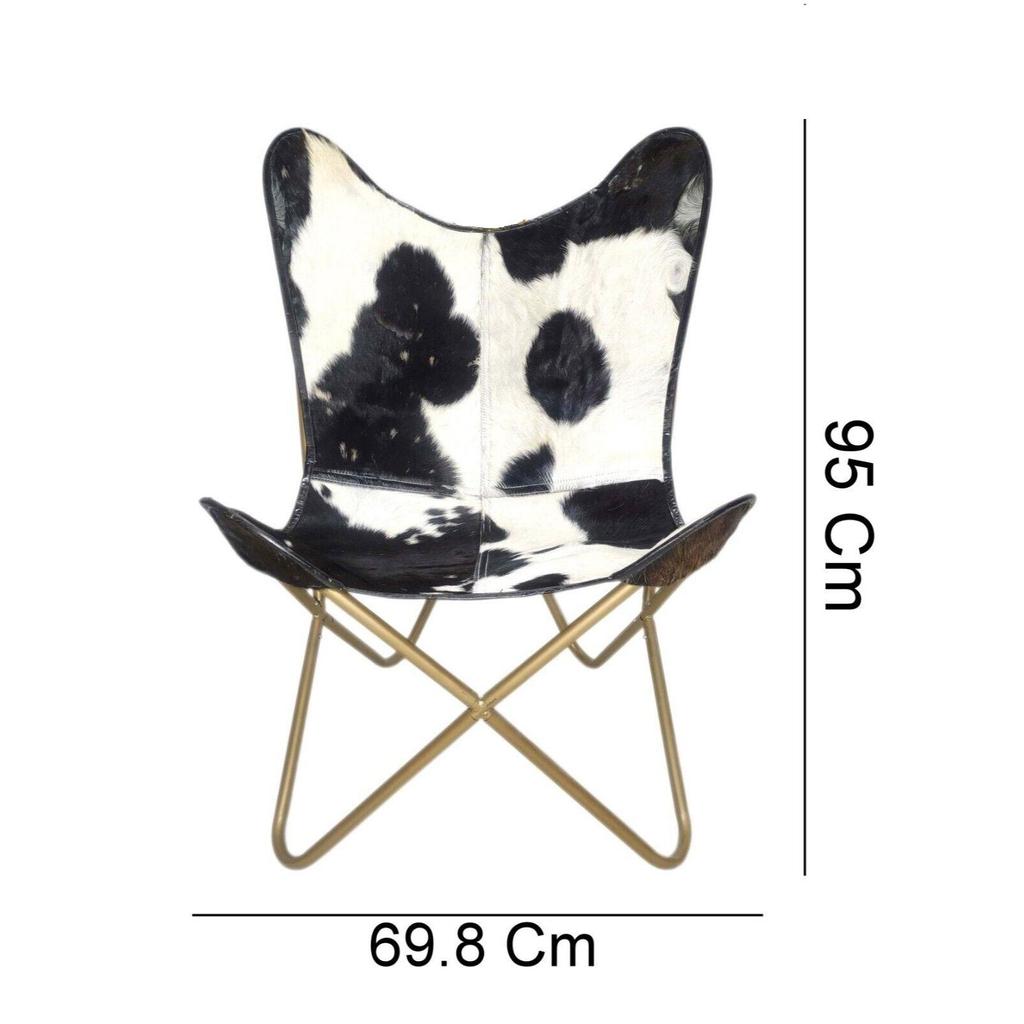 Scaun Fluture - Scaun de Birou din Piele Naturală, Scaun de Relaxare Făcut Manual