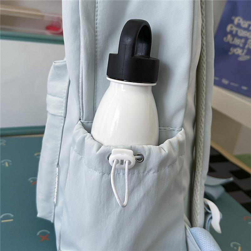Cute Butterfly Embroidered School Backpack with Front Pocket Casual Daypack for Girls Daily Use