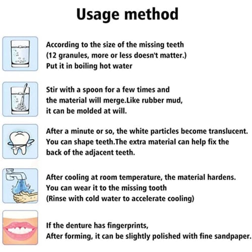 Dentures, False Teeth, Smile Now with Comfortable, Matching Upper and Lower Dentures In Bright White Tones! Restore Your Smile In Minutes At Home!