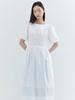 OPENING SUNSHINE Balloon Sleeve Blooming Dress White