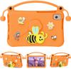 Étui antichoc pour tablette avec support en forme d'abeille mignonne, Housse de protection en mousse EVA avec poignée portable, Adapté aux enfants, Compatible avec