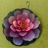 10 Inch Purple Flower Metal Wind Spinner with 360 Swivel Hook for Garden Patio Yard Outdoor Decor Christmas Thanksgiving Holiday