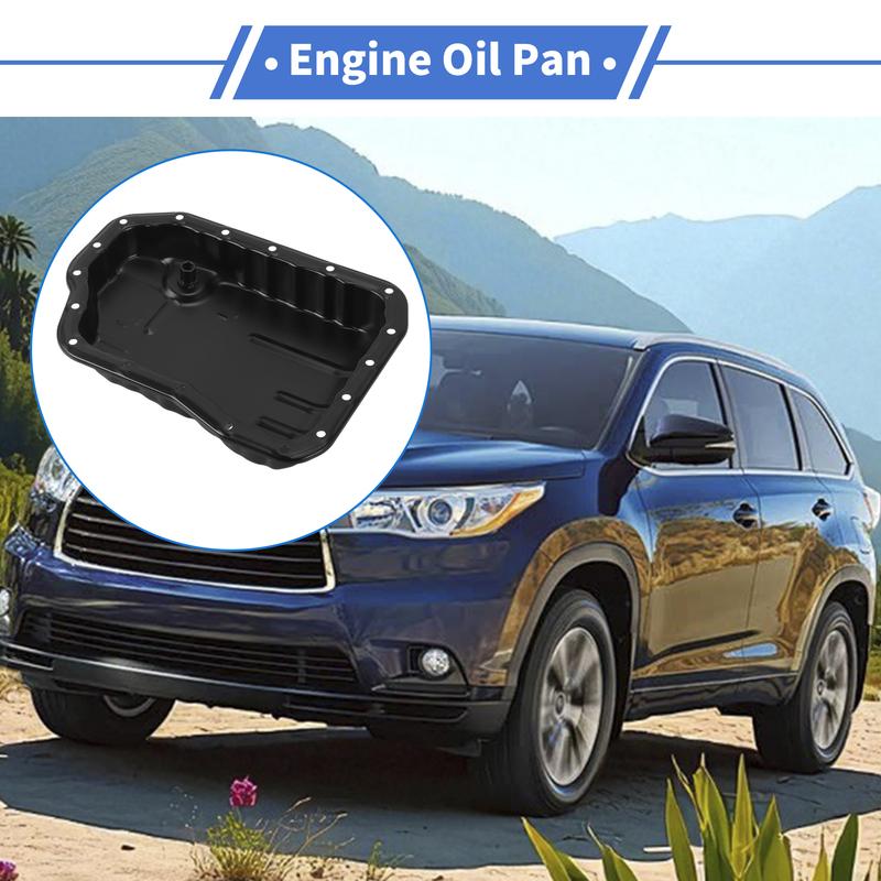 X Autohaux 1 Pc No.3510648020 Engine Oil Pan for Toyota Highlander 2015-2021 Steel Black
