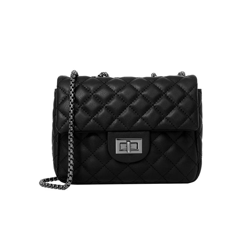 FUFUNI Women s Quilted Leather Chain Shoulder Bag