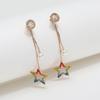Korean Fashion Rhinestone & Pearl Star Earrings