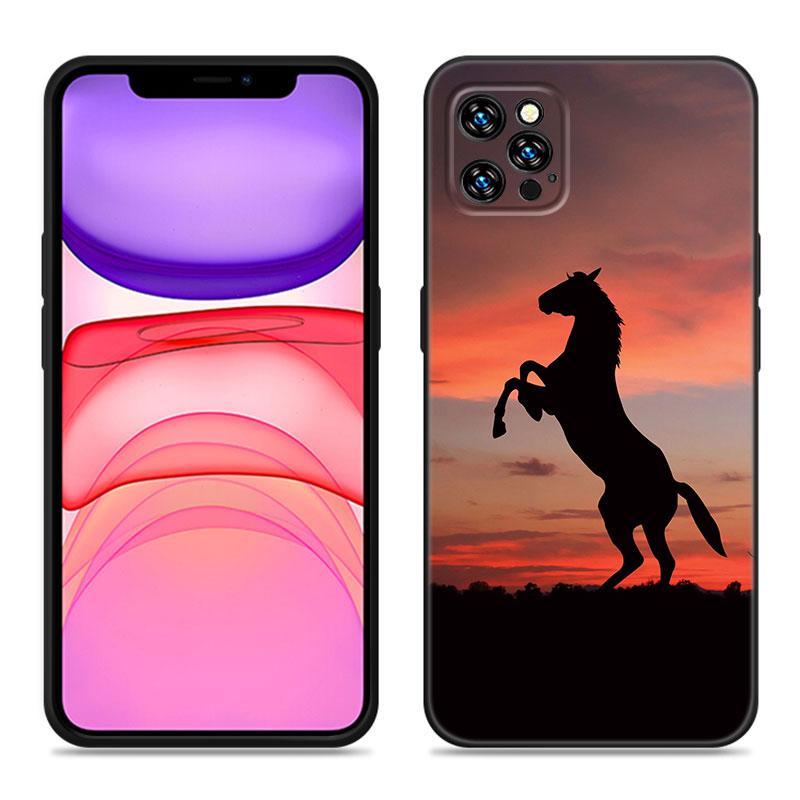 

Чехол для телефона Horse Animal для Apple iPhone 12 13 Mini 11 14 15 Pro Max 7 8 Plus X XR XS SE 2020 2022 черный силиконовый чехол iPhone 11 Pro Max