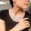 Bridal Jewelry Four-Piece Wedding Dress Dinner Accessories Middle East Full Zircon Necklace Bracelet Ring Earring Set